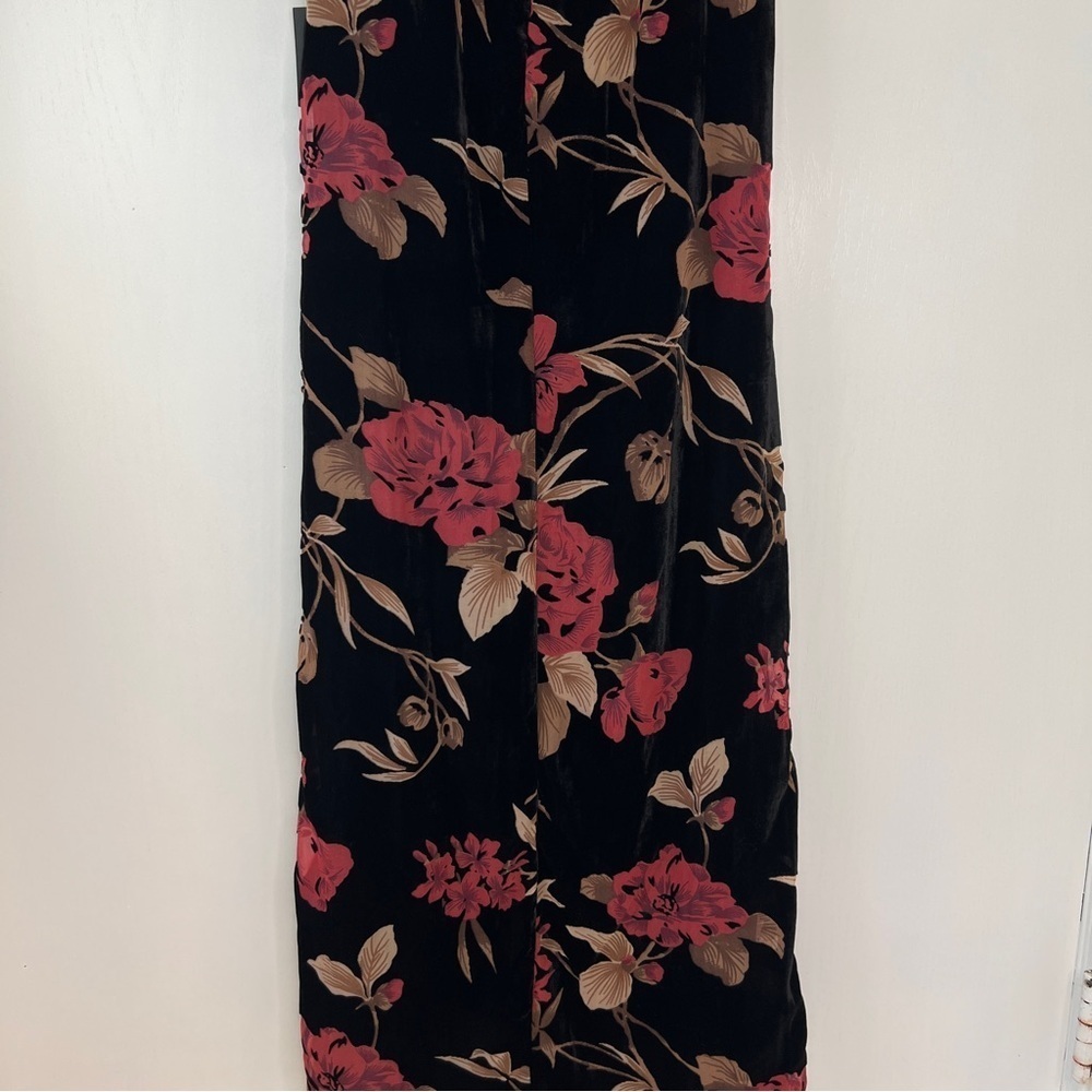 Lulus Exquisite Black Floral Burnout Velvet Strapless Maxi Dress NWT - Picture 9 of 16